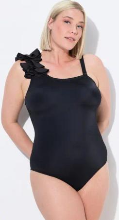 Ulla Popken Badeanzug Badeanzug 3D-Dekor Softcups Träger abnehmbar