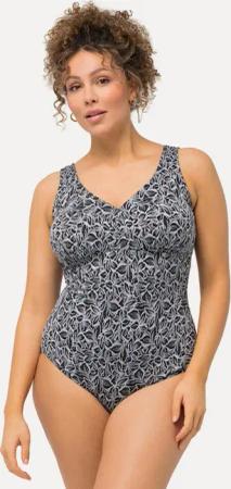 Ulla Popken Badeanzug Badeanzug Blätter Softcups tiefer Rückenausschnitt