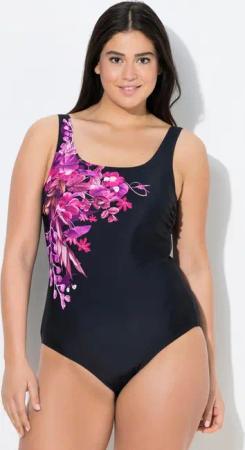 Ulla Popken Badeanzug Badeanzug Blüten ohne Softcups Rundhals