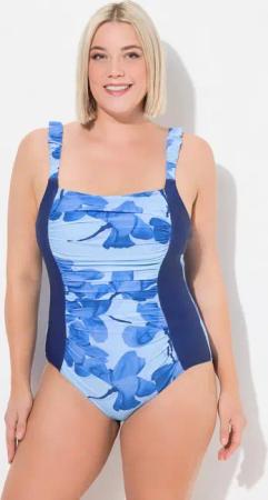 Ulla Popken Badeanzug Badeanzug Blüten Softcups Carree-Ausschnitt