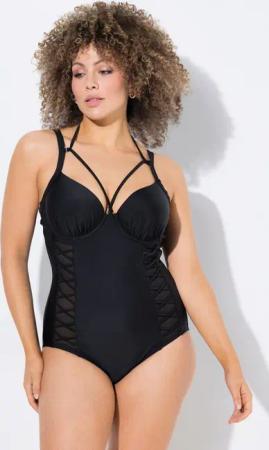 Ulla Popken Badeanzug Badeanzug Bügel-Softcups Neckholder