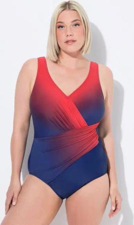 Ulla Popken Badeanzug Badeanzug Farbverlauf drapiert Softschalen