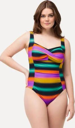 Ulla Popken Badeanzug Badeanzug Farbverlauf Softcups drapiert