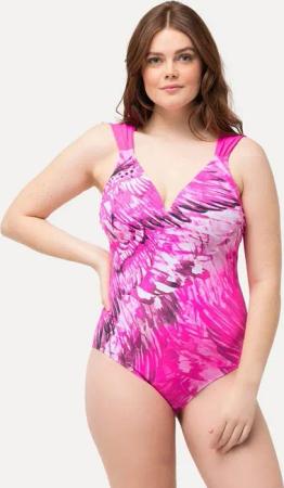 Ulla Popken Badeanzug Badeanzug Flügel Softcups Schleife recycelt