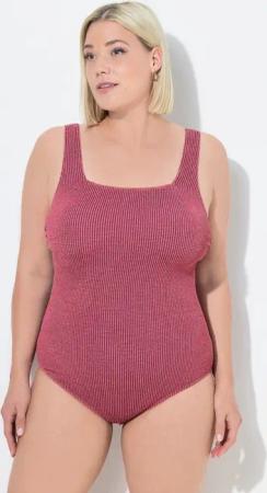 Ulla Popken Badeanzug Badeanzug Karostruktur Softcups Carré-Ausschnitt