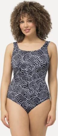 Ulla Popken Badeanzug Badeanzug Linien ohne Softcups Unterbrustband