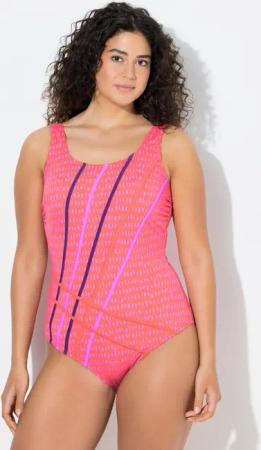 Ulla Popken Badeanzug Badeanzug Piping ohne Softcups Punkte