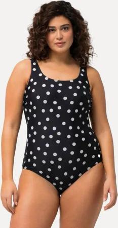 Ulla Popken Badeanzug Badeanzug Punkte ohne Softcups Rundhals