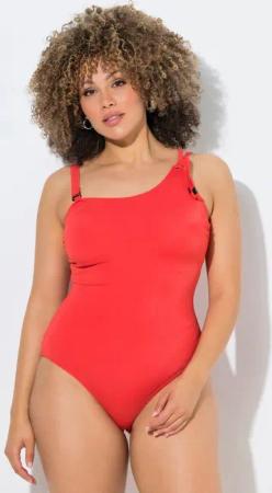 Ulla Popken Badeanzug Badeanzug Zierknoten Softcups recycelt