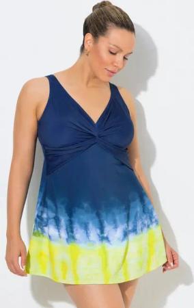 Ulla Popken Badekleid Badekleid Batikdruck Softcups Raffung recycelt