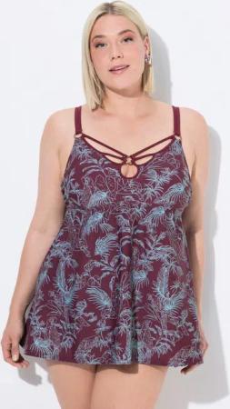 Ulla Popken Badekleid Badekleid Dschungel Softcups Bügel recycelt