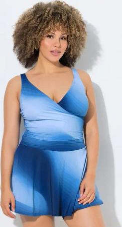 Ulla Popken Badekleid Badekleid Farbverlauf Wickeleffekt Shorts Softcups