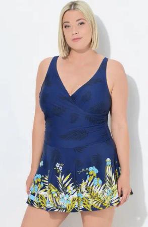 Ulla Popken Badekleid Badekleid Shorts Softcups recycelt