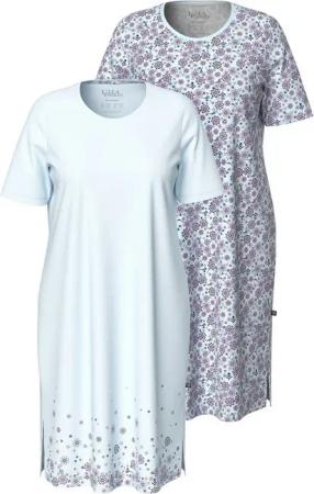 Ulla Popken Bigshirt Bigshirts 2er-Pack Blüten Rundhals Halbarm