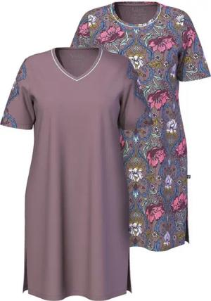 Ulla Popken Bigshirt Bigshirts 2er-Pack Blüten Rundhals/V-Ausschnitt