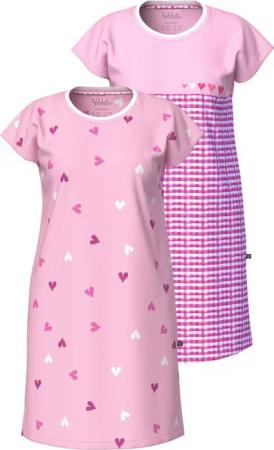 Ulla Popken Bigshirt Bigshirts 2er-Pack Karo/Herzen Rundhals Halbarm