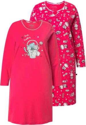 Ulla Popken Bigshirt Bigshirts 2er-Pack Katzen Rundhals Langarm