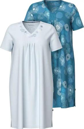 Ulla Popken Bigshirt Bigshirts 2er-Pack Kreise V-Ausschnitt Halbarm