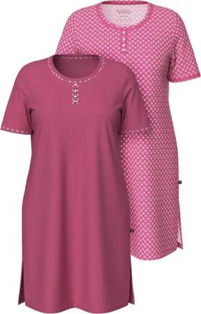 Ulla Popken Bigshirt Bigshirts 2er-Pack Muster/uni Rundhals Halbarm