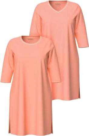 Ulla Popken Bigshirt Bigshirts 2er-Pack Rundhals/ V-Ausschnitt 3/4-Arm