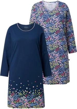 Ulla Popken Bigshirt Bigshirts 2er-Pack Rundhals-/ V-Ausschnitt Langarm