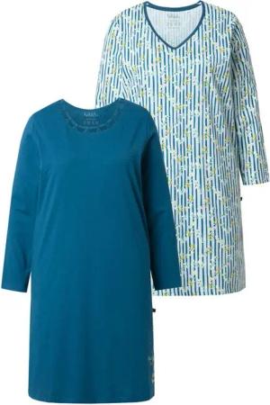 Ulla Popken Bigshirt Bigshirts 2er-Pack Rundhals/Herzausschnitt Langarm