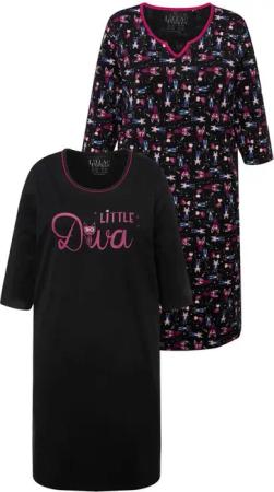 Ulla Popken Bigshirt Bigshirts 2er-Pack Rundhals/Tunika-Ausschnitt