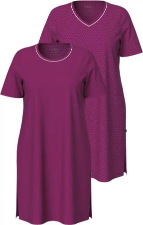 Ulla Popken Bigshirt Bigshirts 2er-Pack Rundhals/V-Ausschnitt Halbarm