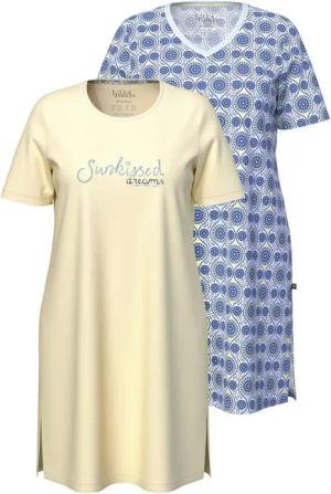 Ulla Popken Bigshirt Bigshirts 2er-Pack Rundhals/V-Ausschnitt Halbarm
