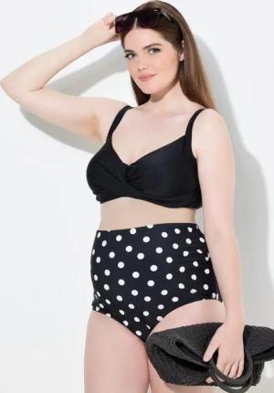 Ulla Popken Bikinislip Badeslip Punkte breiter Stretch-Einsatz Schwangerschaft