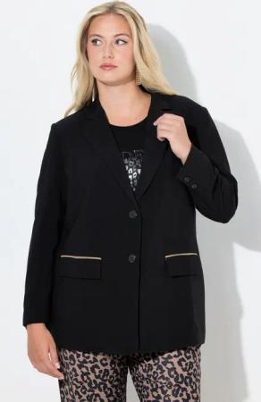 Ulla Popken Blusenblazer Blazer Oversized Reverskragen Rückenschlitz