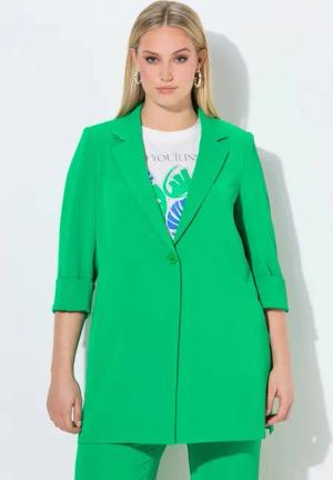 Ulla Popken Blusenblazer Blazer Reverskragen Seitenschlitze 3/4-Arm