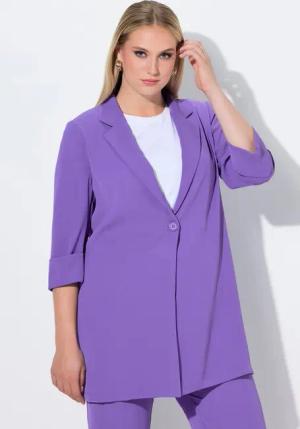 Ulla Popken Blusenblazer Blazer Reverskragen Seitenschlitze 3/4-Arm