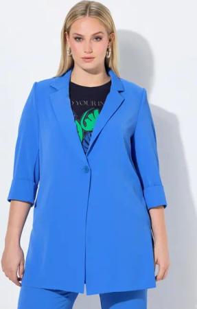 Ulla Popken Blusenblazer Blazer Reverskragen Seitenschlitze 3/4-Arm