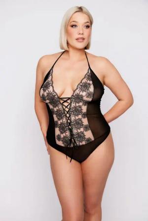 Ulla Popken Body Spitzenbody ouvert Öffnung im Schritt