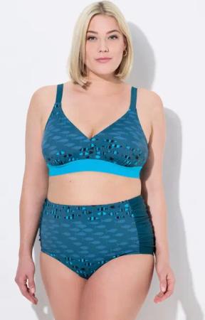 Ulla Popken Bügel-BH Bikini Fische ohne Softcups Träger verstellbar