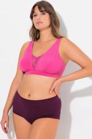 Ulla Popken Bügel-BH Bralette Spitzeneinsatz ohne Bügel Cup C - E