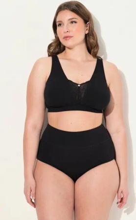 Ulla Popken Bügel-BH Bralette Spitzeneinsatz ohne Bügel