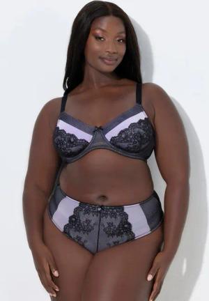 Ulla Popken Bügel-BH Bügel-BH Spitze High Apex ohne Softcups