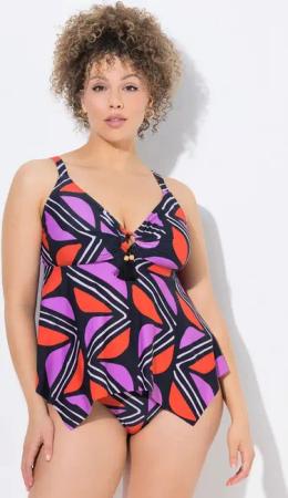 Ulla Popken Bügel-BH Tankini grafischer Druck Softcups recycelt