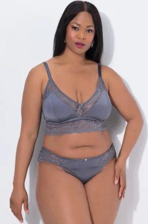 Ulla Popken Bügel-BH TruYou Bralette Satin transparente Spitze