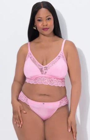 Ulla Popken Bügel-BH TruYou Bralette Satin transparente Spitze