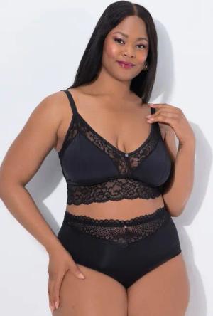 Ulla Popken Bügel-BH TruYou Bralette Satin transparente Spitze