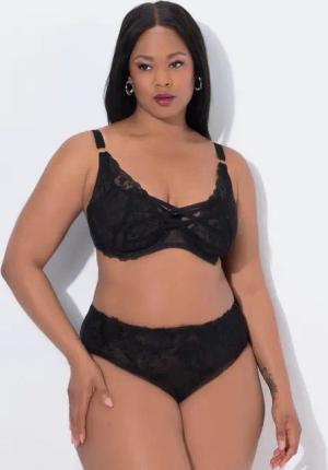 Ulla Popken Bügel-BH TruYou Bügel-BH Zierbänder Blütenspitze Cup B - F