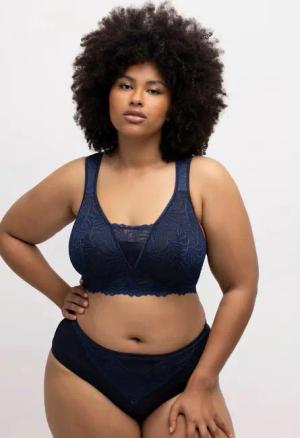 Ulla Popken Bügelloser BH Bralette Spitze ohne Bügel