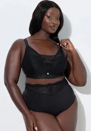 Ulla Popken Bügelloser BH TruYou Bralette Softschalen Spitze ohne Bügel