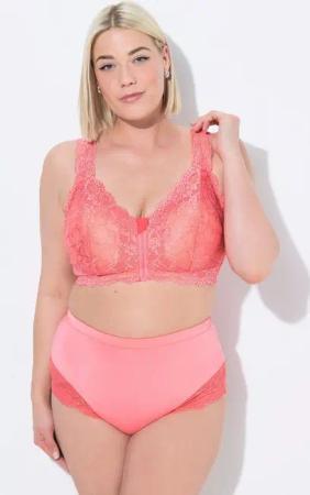 Ulla Popken Bustier Bralette Spitze Reißverschluss ohne Bügel