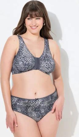 Ulla Popken Bustier Bustier Leomuster Vorderverschluss bügellos