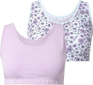 Ulla Popken Bustier Bustiers 2er-Pack bedruckt/uni Rundhalsausschnitt