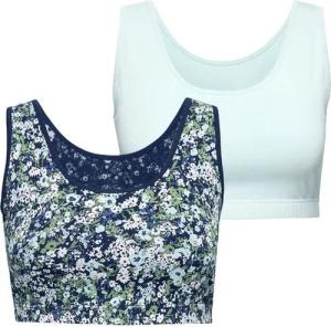 Ulla Popken Bustier Bustiers 2er-Pack bedruckt/uni Rundhalsausschnitt